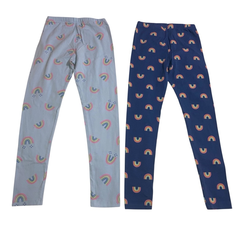 Girl’s Cat & Jack Colorful Rainbow Full Length Leggings 2-Piece Lot - Size 10